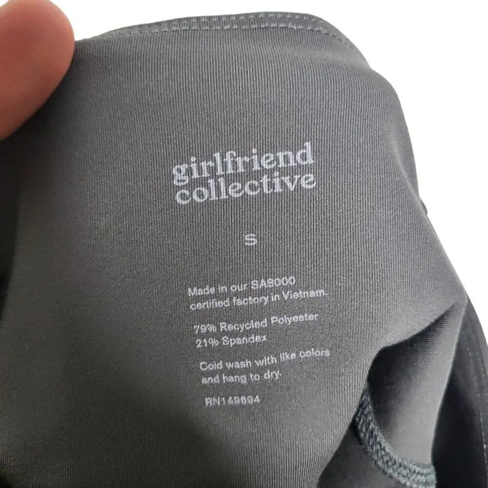 Girlfriend Collective Gray High Rise Bike Shorts Small